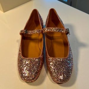 Madewell Delilah Mary Jane in Rose Gold Glitter, size 7 NIB